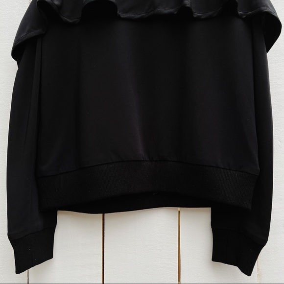 A.L.C. Lindsey Ruffle Cold Shoulder Top Black Women’s 0 - Picture 13 of 16